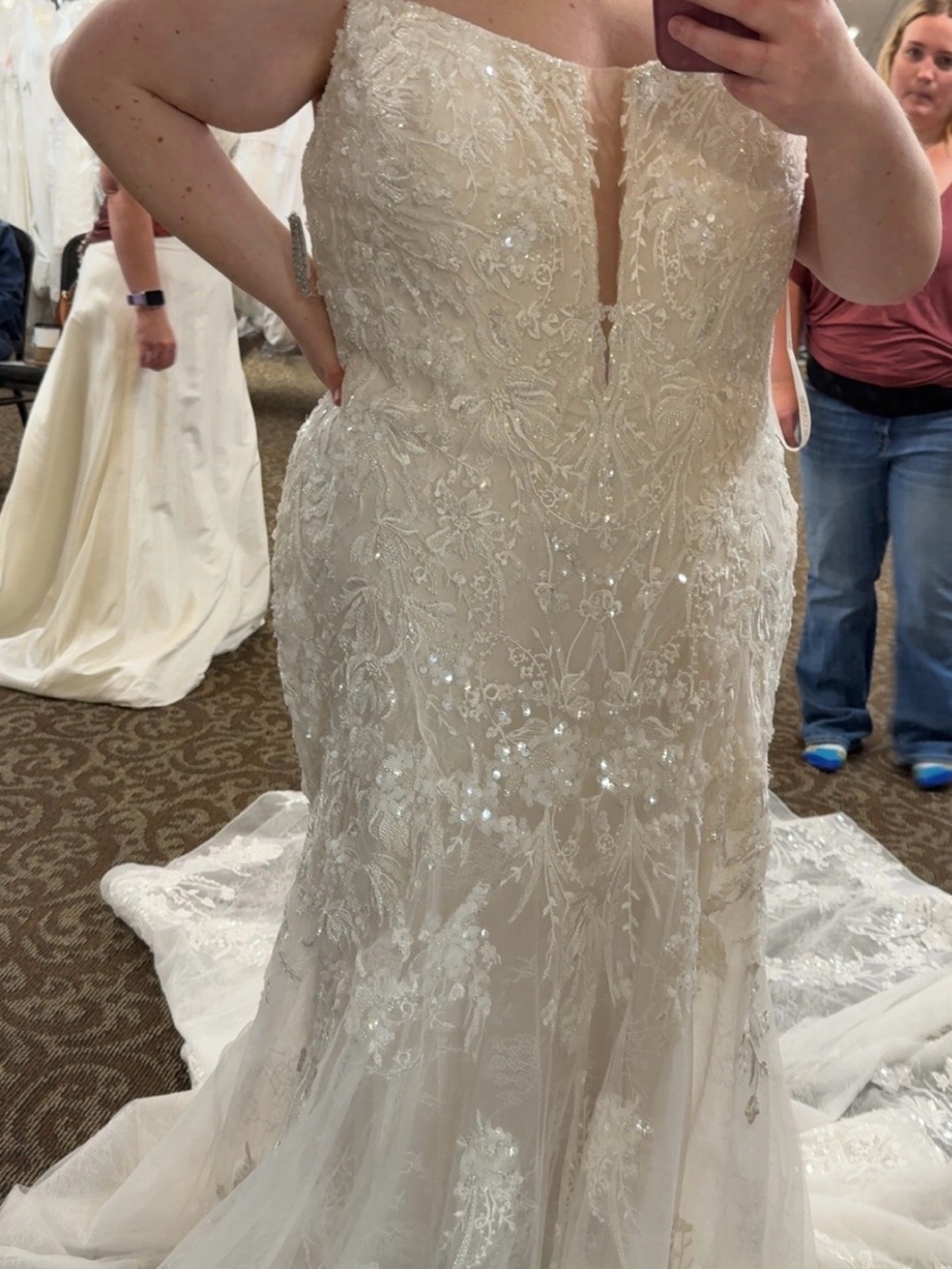 Ivory Beaded Lace Wedding Gown